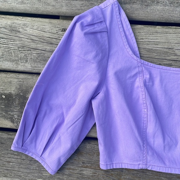 NWT Circus NY Women's Smocked Back Puff Short Sleeve Crop Top - Picture 7 of 11